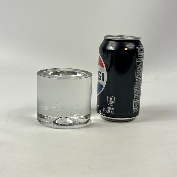 Tiffany & Co Piero Sartogo Lead Crystal Paperweight 3" Cylinder Signed Italy - Picture 10 of 10